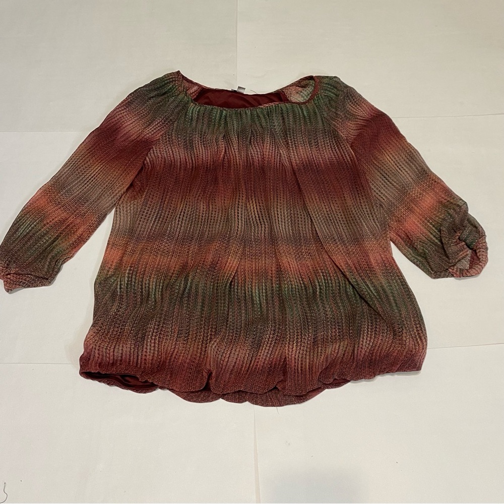 ⭐️Rebecca Malone Red and Green Women's Blouse